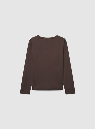 T-shirt manica lunga girocollo a tinta unita