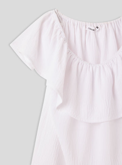 Blouse épaules dénudées avec volant