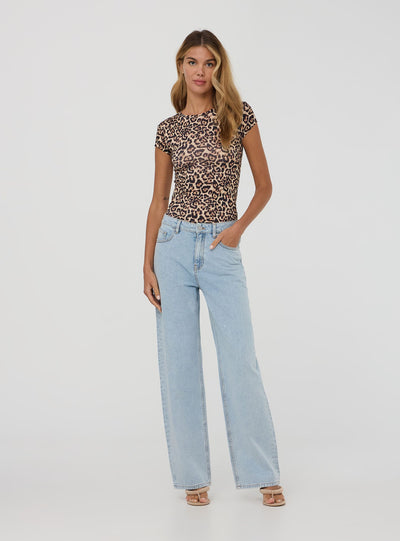 T-shirt elasticizzata animalier