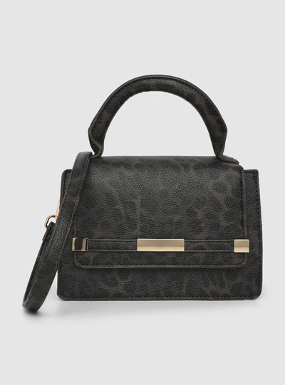 Borsa a mano con tracolla animalier