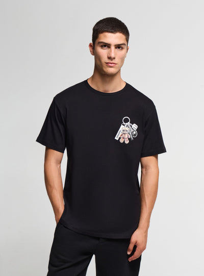 T-shirt con stampa orsetto e scritta