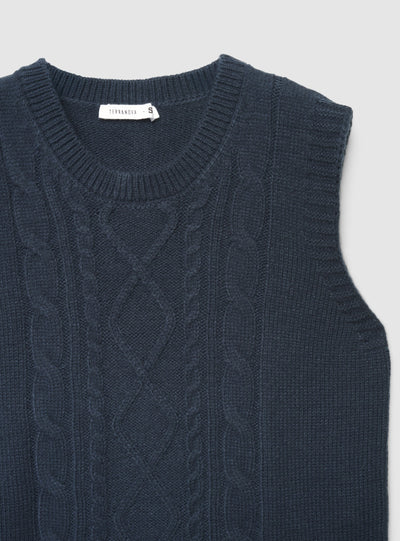 Gilet in maglia a trecce
