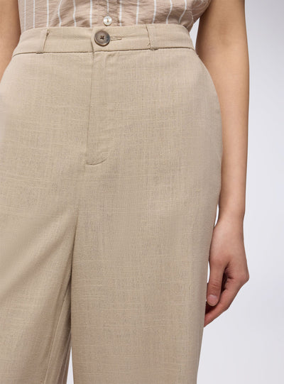 Pantaloni dad fits misto lino