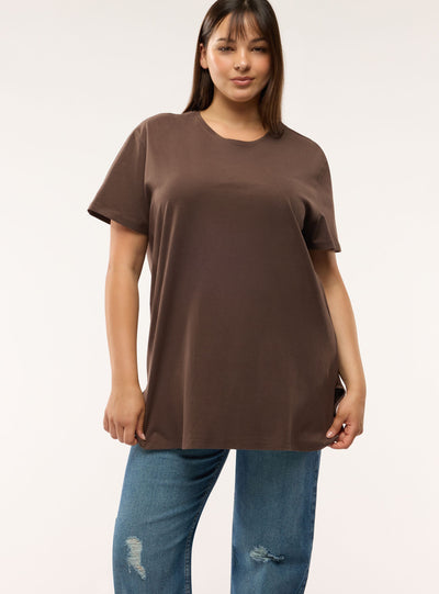 T-shirt maxi a tinta unita