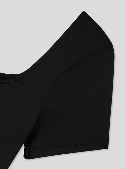 Body elasticizzato con scollo quadrato