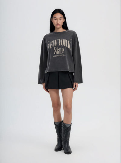T-shirt ampia con stampa college