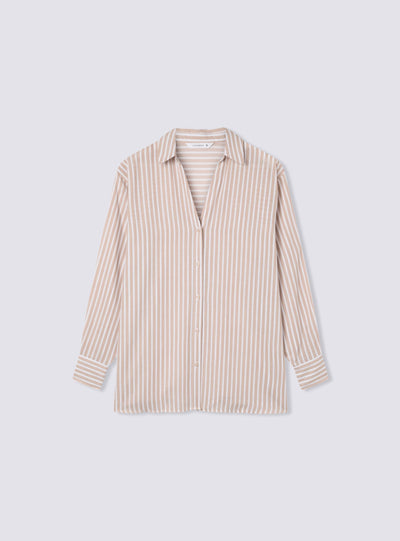 Camicia over a righe tessuto leggero