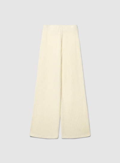 Pantaloni wide leg a coste tinta unita