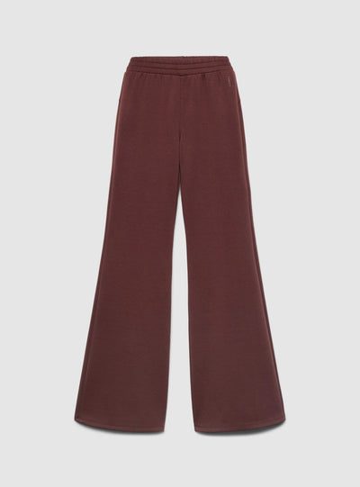 Pantaloni tuta sportivi wide leg a tinta unita