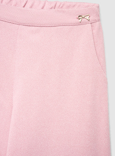 Pantaloni wide leg a spina di pesce