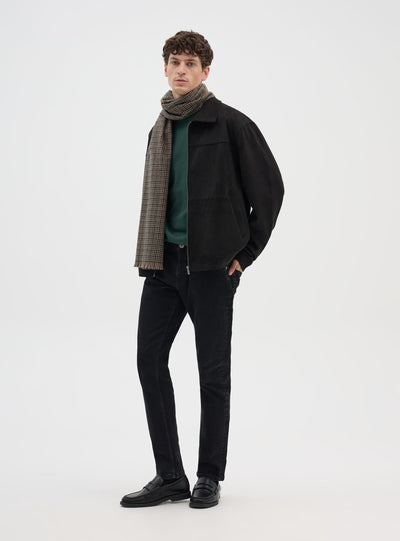 Jacket with shirt collar and zip fastening