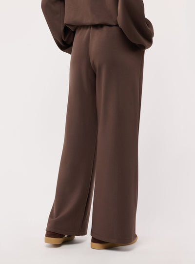 Pantaloni tuta wide leg a tinta unita
