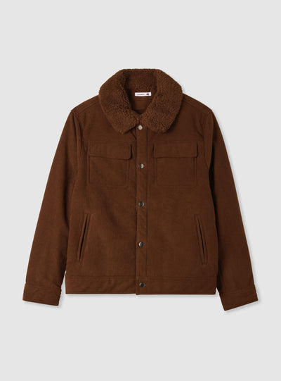 Giubbino in velluto a coste con colletto effetto shearling