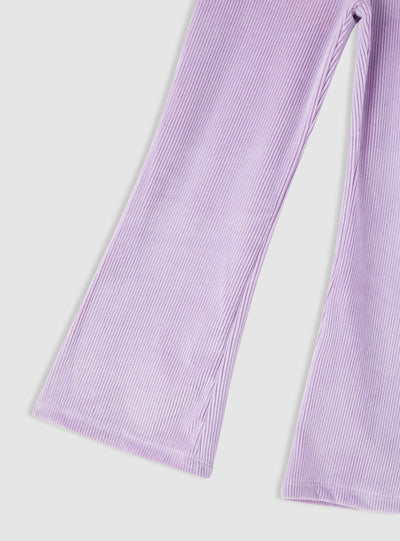 Leggings sa rebrastim zvonastim nogavicama i mašnama