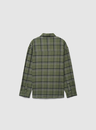 Camicia manica lunga a quadri con taschino