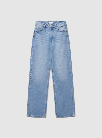 Jeans wide leg a tinta unita