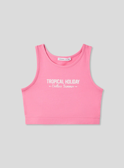Top crop con scritta