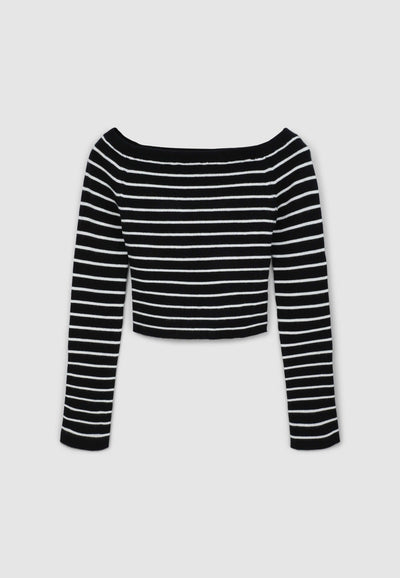 Maglia a righe con spalle scoperte