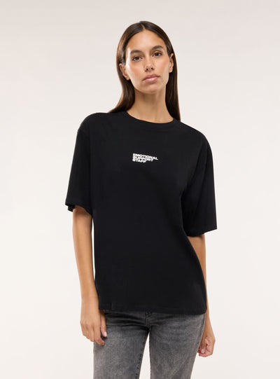 T-shirt ampia con stampa orsetto e scritta