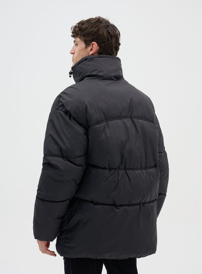 Oversized padded jacket with high collar