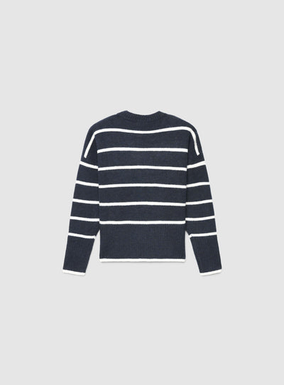 Maglia morbida a righe girocollo