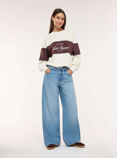 Jeans super wide leg con coulisse