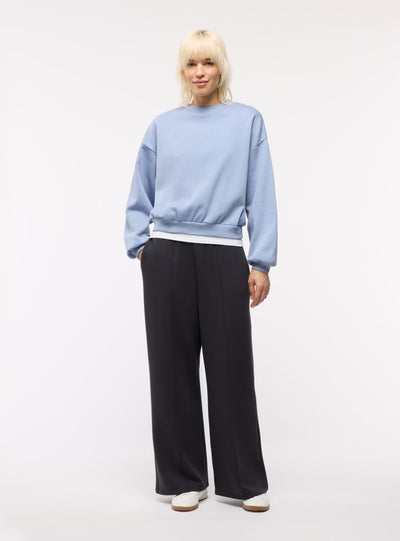 Pantaloni tuta wide leg a tinta unita