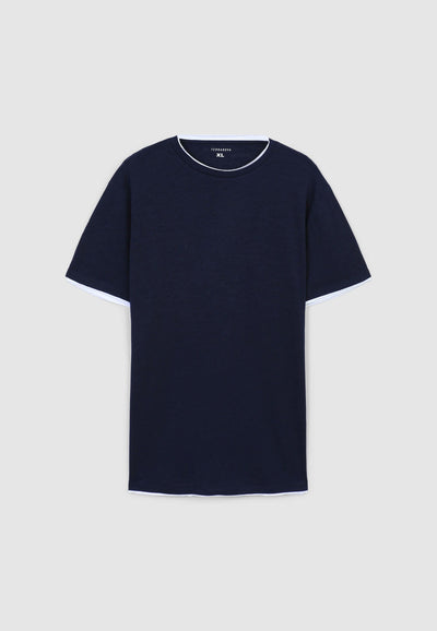 T-shirt doppiata tinta unita
