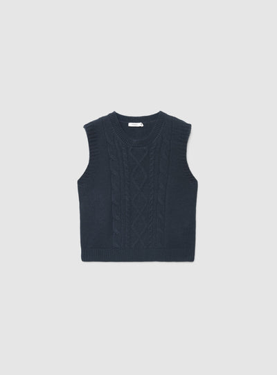 Gilet in maglia a trecce