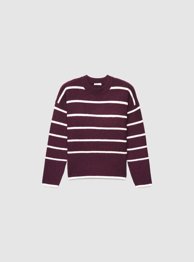 Maglia morbida a righe girocollo