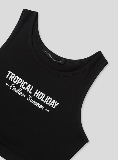 Top crop con scritta