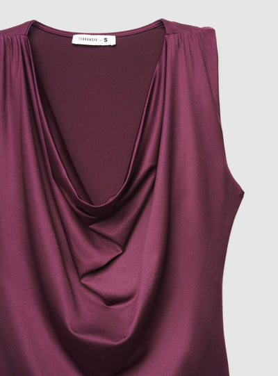 Body con scollo drappeggiato