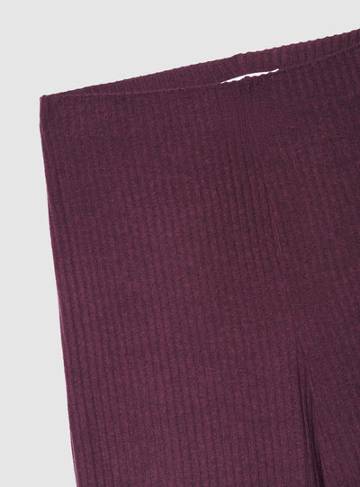 Pantaloni maxi wide leg a costine tinta unita