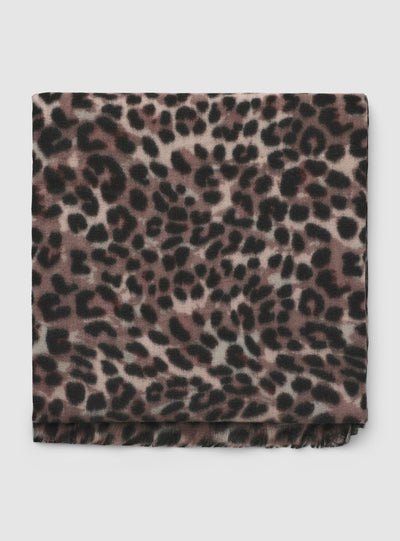 Pashmina animalier con frange