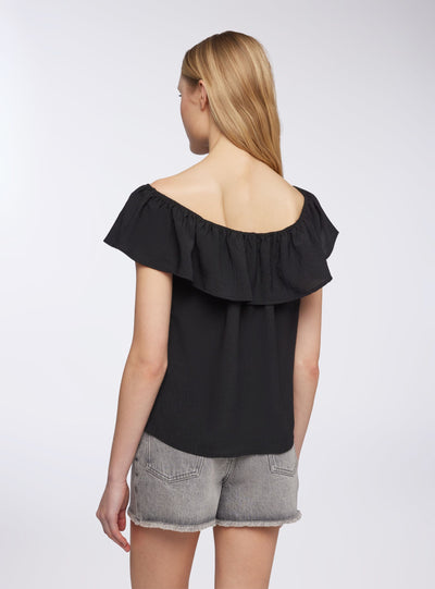 Blusa spalle scoperte con balza