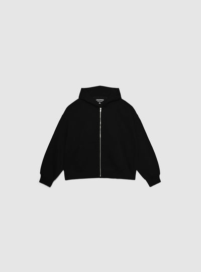 Felpa crop con cappuccio e zip