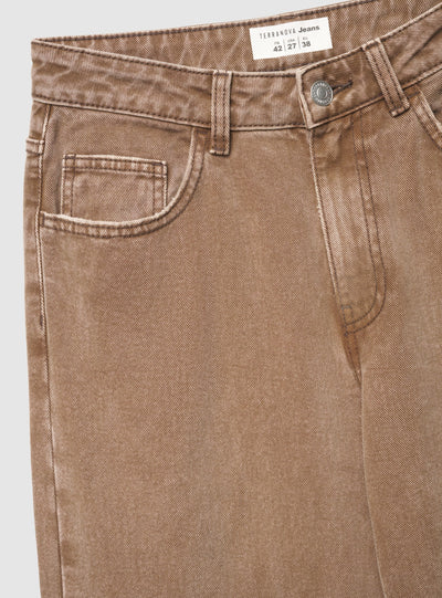 Jeans wide leg a tinta unita