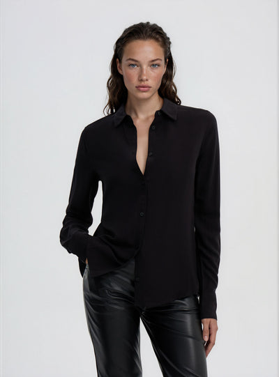 Camicia ampia a tinta unita