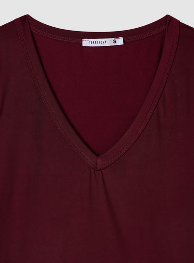 Long-sleeve T-shirt with V-neck