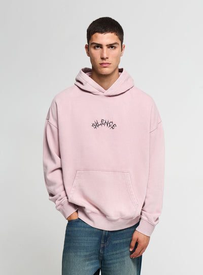 Felpa boxy con cappuccio e stampa