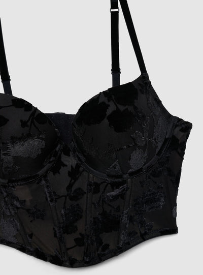 Reggiseno bustier in pizzo con ferretto