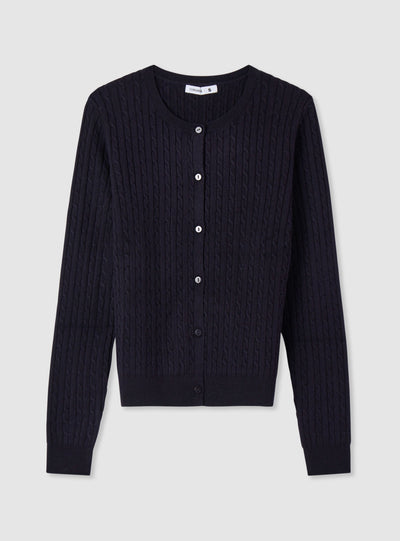 Cable-knit cardigan with buttons