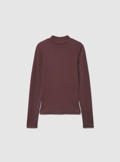 Solid-colour polo-neck T-shirt