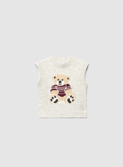 Gilet in maglia con orsetto