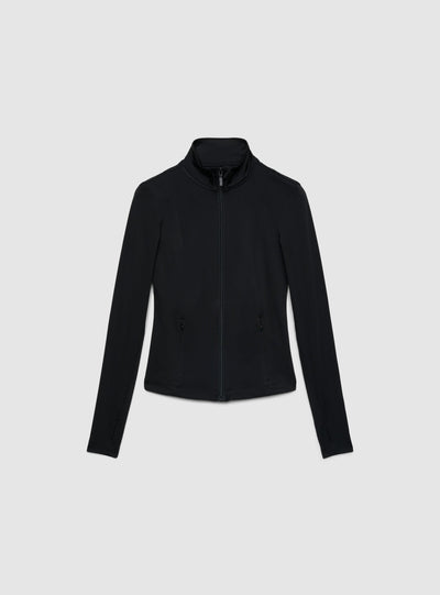 Felpa sportiva con zip a tinta unita