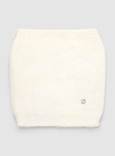 Solid-colour plush-effect neck warmer