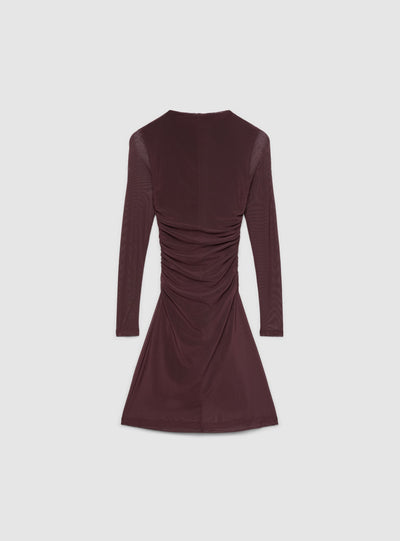 Vestito bodydress arricciato a tinta unita