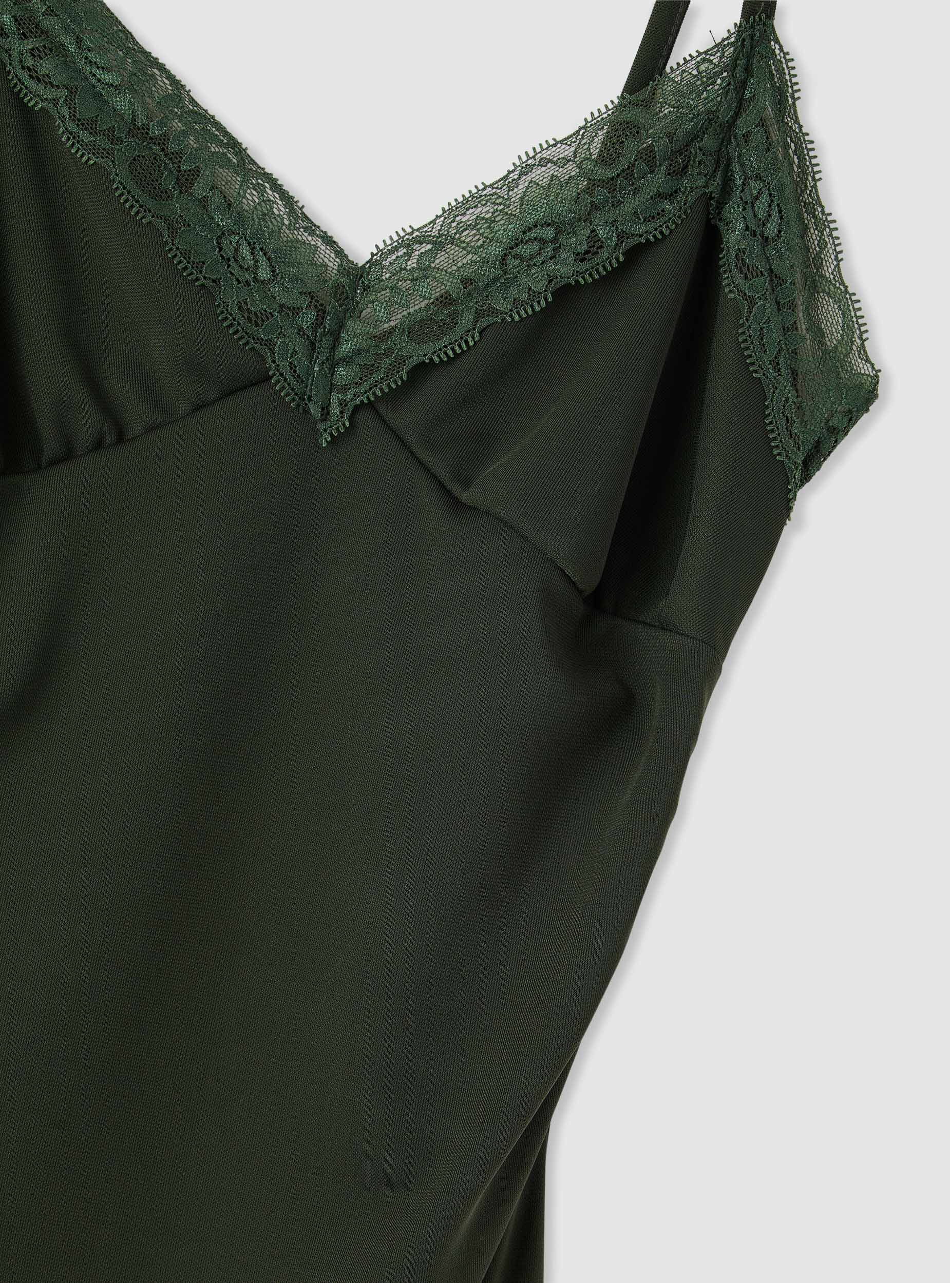 slim fit dress slacks Paiva Slip Dress in Satin Kelly Green main image 1