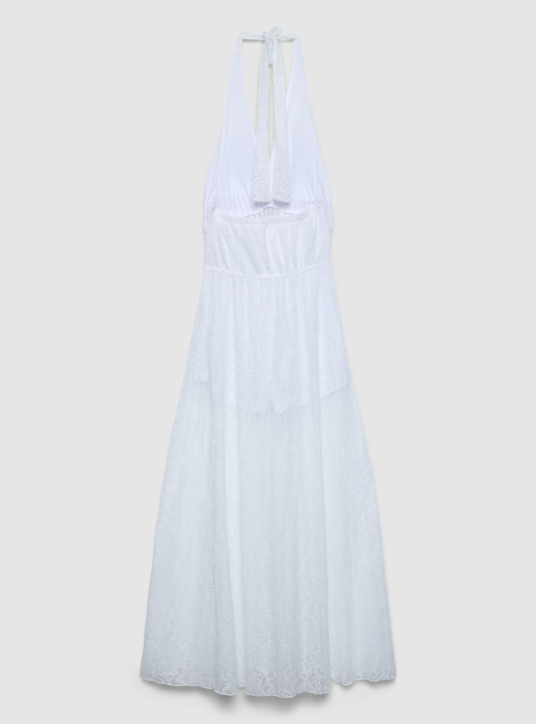 Long lace dress with halter neckline - Terranova Long lace dress with halter neckline - Terranova