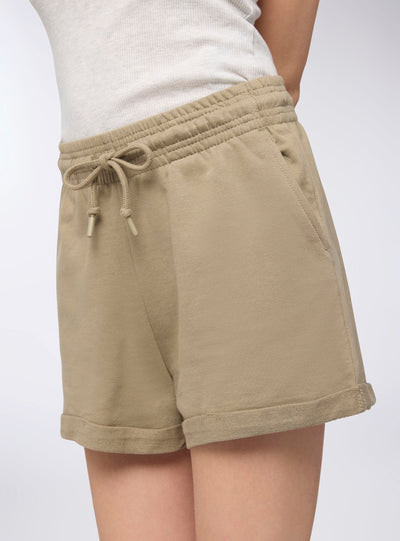 Shorts tuta a vita alta con risvolto
